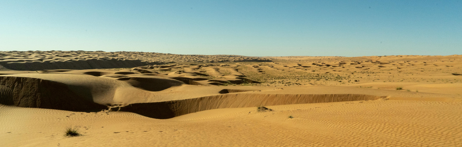 Oman desert sands with blue skies above